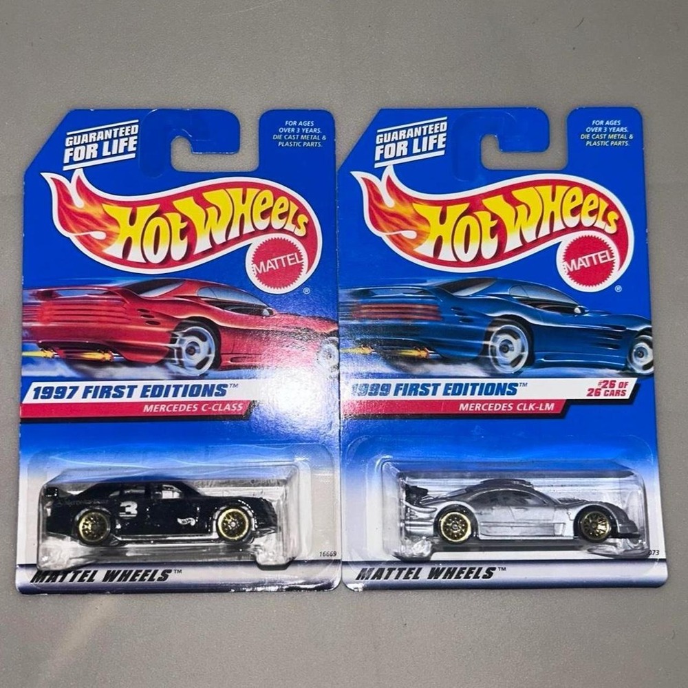 Vintage Hot Wheels Mercedes-Benz C-Class 1997 First Editions 2 Car Diecast Lot